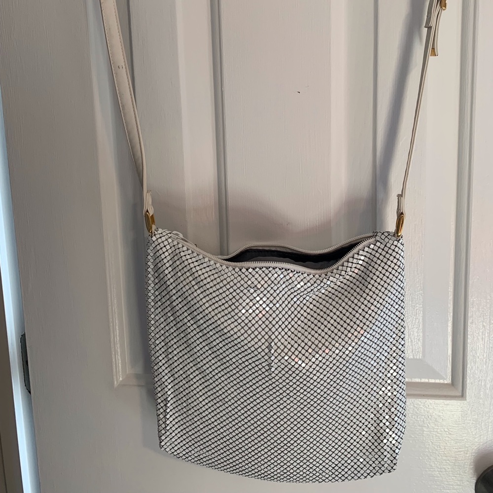 White whiting & Davis metal mesh shoulder bag, excellent condition inside n out